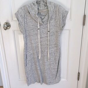 Loft Cap Sleeve Sweatshirt Dress with drawstrings & Pockets